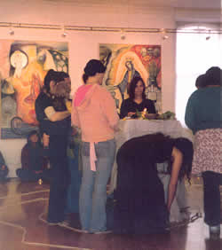 Imbolc Ritual, Hotbath Gallery, Bath, Imbolc 2004, Monica Sjöö Exhibition Imbolc Ritual, Hotbath Gallery, Bath, Imbolc 2004, Monica Sjöö Exhibition