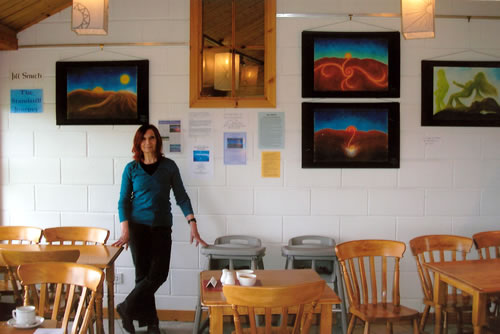Jill at the Calanais Visitor Centre Photo by Maggie Parks